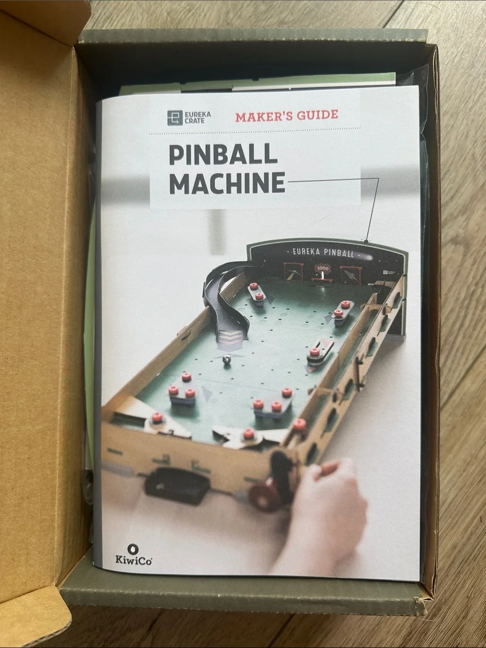 KiwiCo Eureka Crate Build Your Own Pinball Machine - Brown
